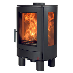 ACR Neo 3F ECO Wood Burning Stove with glass sides, floor standing model