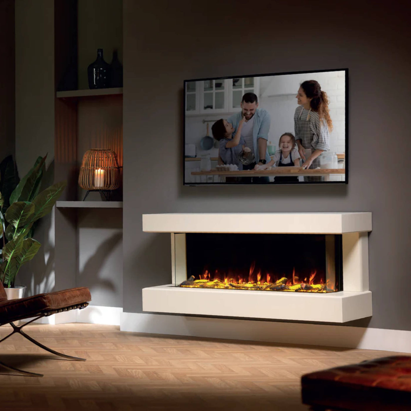 Electic Inset Fire ACR PR-1200e Inset Electric Media Wall Fire – Prestige Home Fires