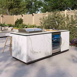 Buschbeck Derby Outdoor Kitchen Island White With Cover