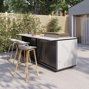 Buschbeck Derby Outdoor Kitchen Island White With Cover