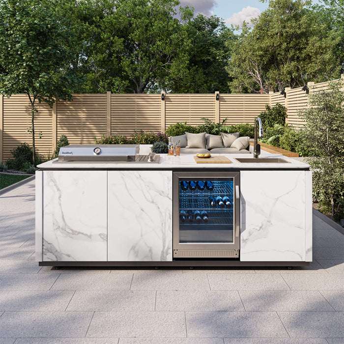 Buschbeck Derby Outdoor Kitchen Island White With Cover