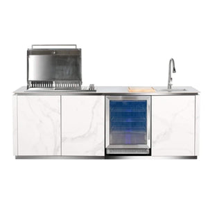 Buschbeck Derby Outdoor Kitchen Island White With Cover