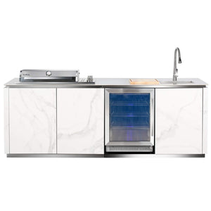 Buschbeck Derby Outdoor Kitchen Island White With Cover