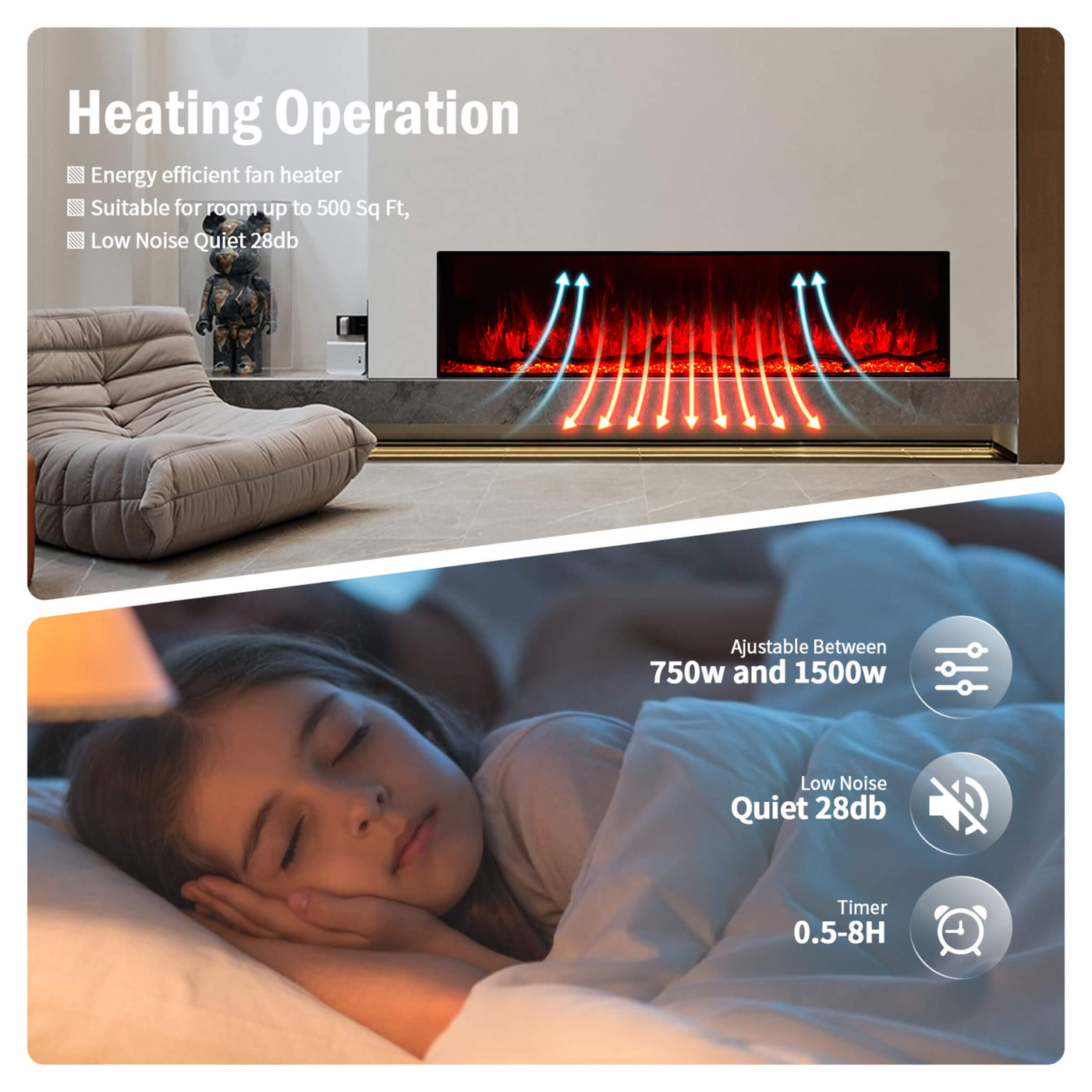 Clarendon 60 Inch Borderless Inset Electric Fire Ultra-High