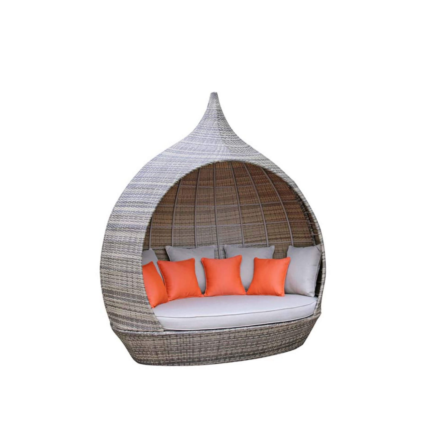 Belize Daybed Rattan Rattan Daybed with Cushions and Canopy Brown – Prestige Home Fires