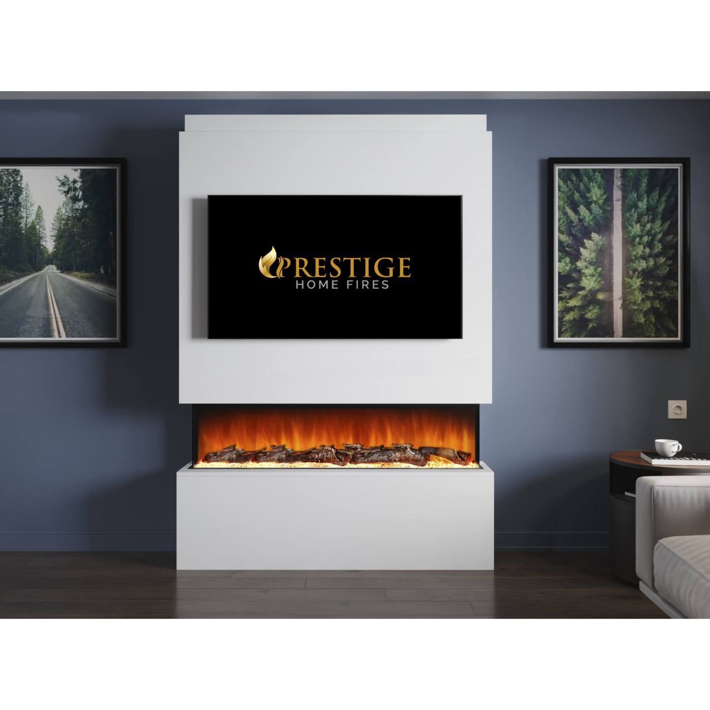 Prestige Alpha 60 Pre Built Media Wall With Fire – Prestige Home Fires
