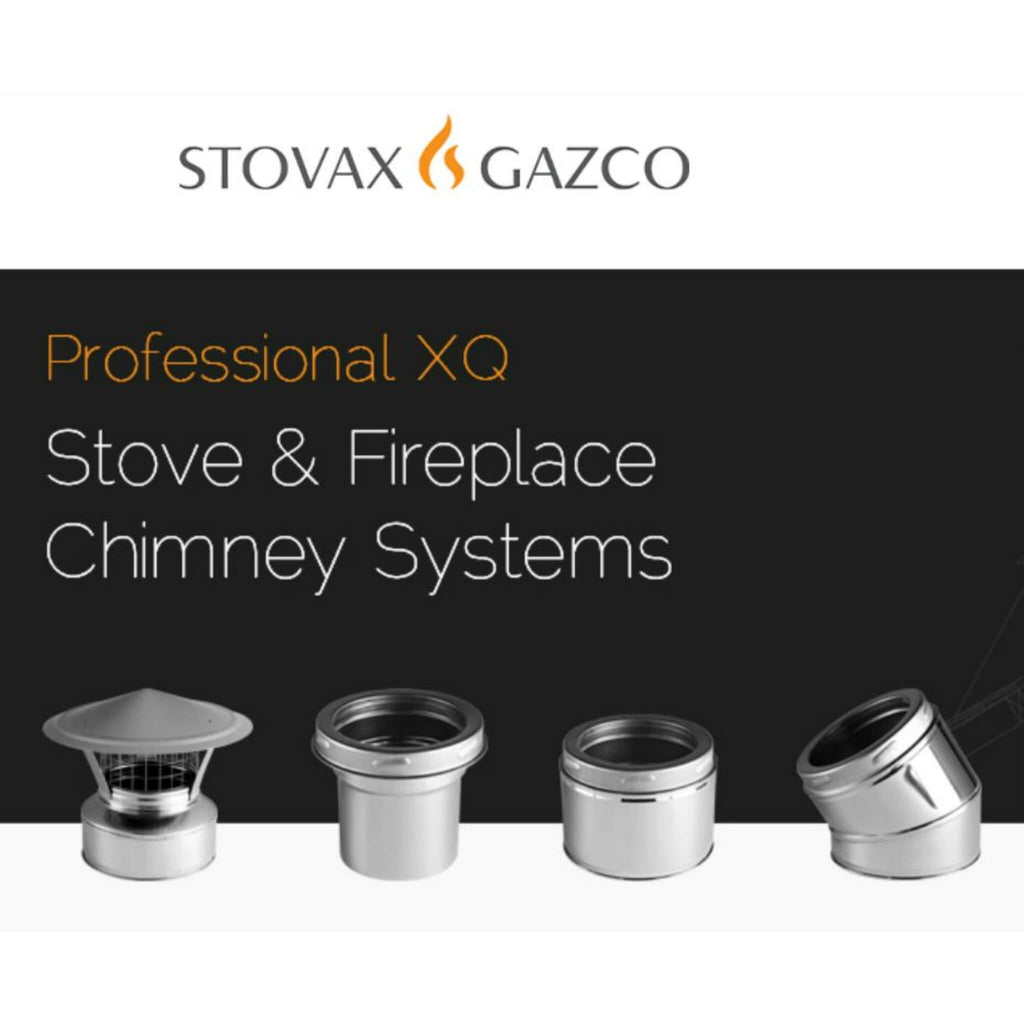 Stovax Professional XQ 5"Flue System Matt Black straight 2 story house